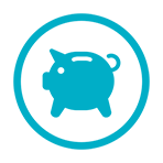 Piggy bank cost icon